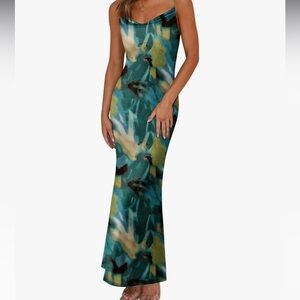 PRETTYGARDEN Summer Spaghetti Strap Bodycon Maxi Dress